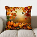 Axyaa Autumn Leaves & Pumpkins Decor Pillow Cover for Sofa Bedroom Car