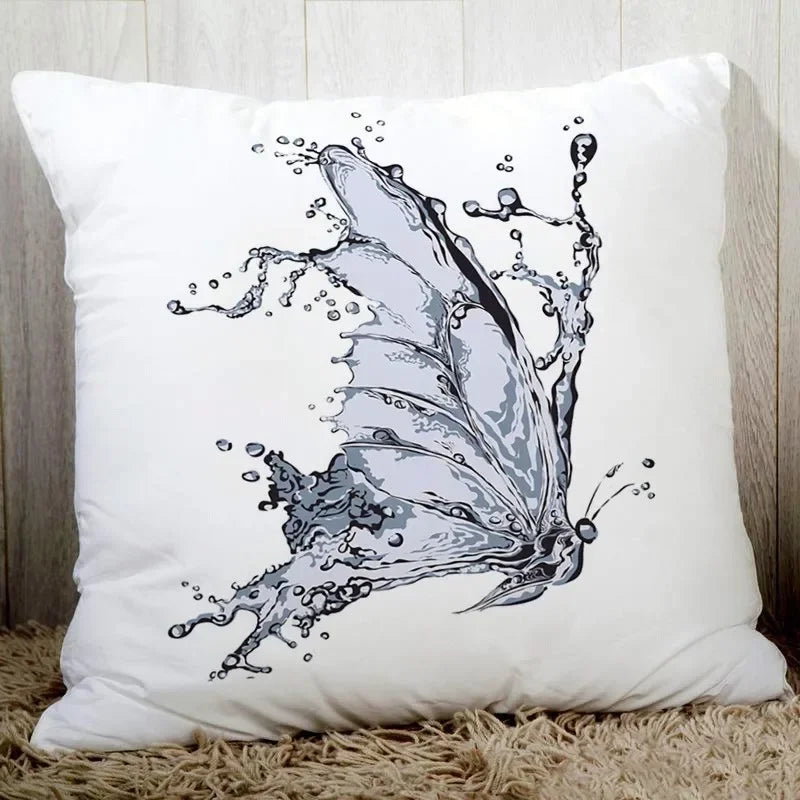 Axyaa Butterfly Printed Couch Cushion Cover 45x45cm Home Decor Pillowcase