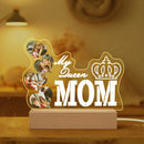 Axyaa Custom Acrylic Photo Night Light - Personalized LED Dimmable Nightlight for Mom
