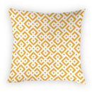 Axyaa Geometric Yellow Print Polyester Cushion Cover - 45x45cm