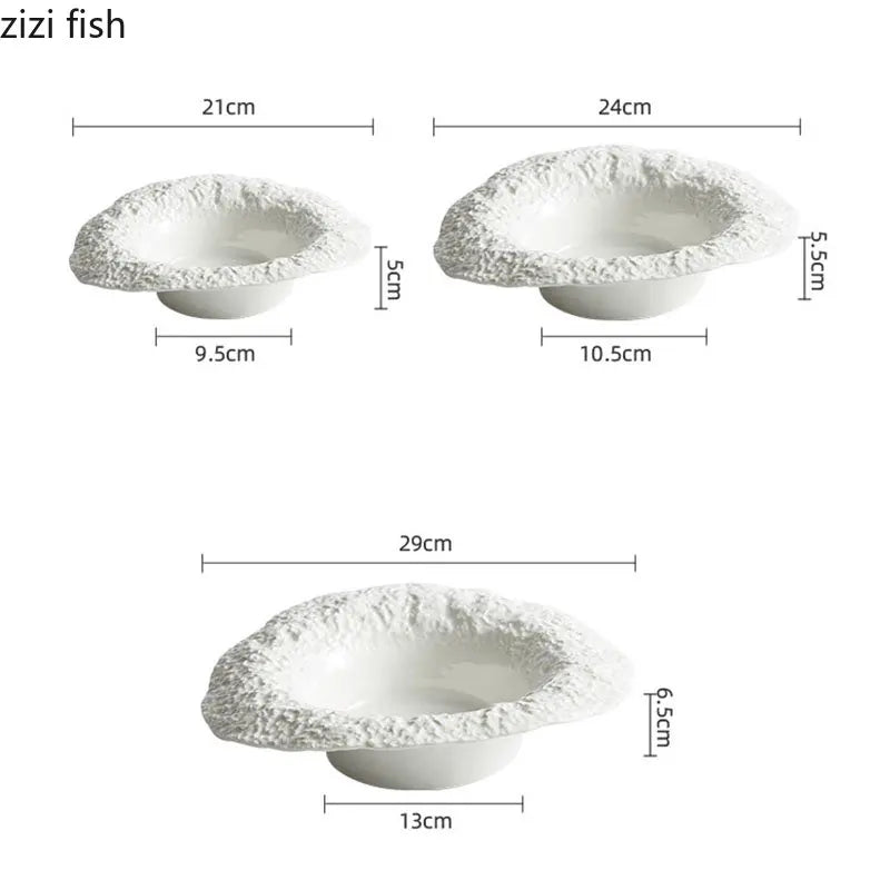 Axya Rock Texture Ceramic Dinner Plate Set