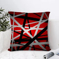 Geometric Red & Black Abstract Pillow Covers by Axyaa