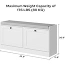 Axyaa Shoe Storage Bench with Padded Seat & Two Flip Drawers