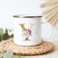 Floral Enamel Mugs: Vintage Design by Axyaa - Perfect for Coffee, Tea, and Desserts