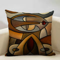 Nordic Style Abstract Painting Girl Cushion Cover by Axyaa
