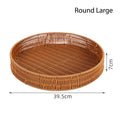 Axyaa Rattan Basket Tray for Breakfast Food Bread Cake Fruit Vegetable Storage