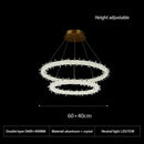 Axyaa Crystal Chandelier Circular for Living Room Nordic Dining Bedroom
