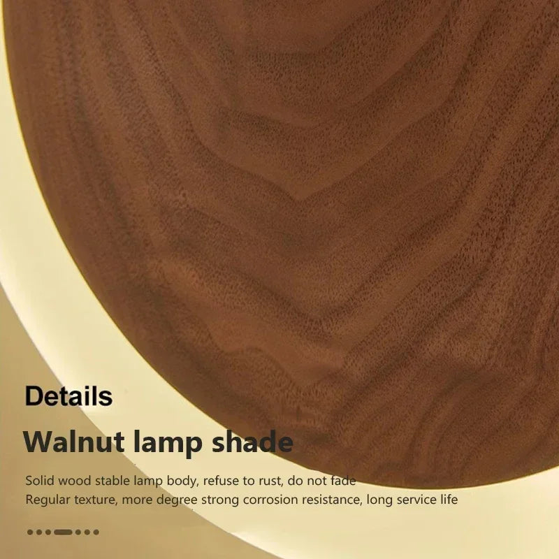 Axya Nordic Walnut LED Wall Light for Modern Indoor Home Decor Lighting