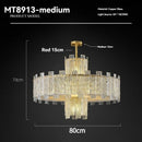 Axyaa Gold Metal LED Chandeliers: Luxury Modern Home Decor Pendant Lights
