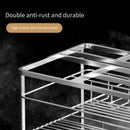 Axyaa Condiments Pull Basket - Aluminum Alloy Cabinet Organizer & Knife Holder