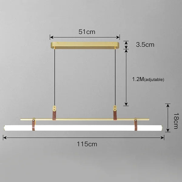 Axyaa Nordic Restaurant Pendant Light - Minimalist Luxury Strip Light