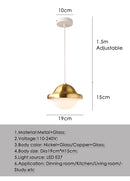 Axyaa Glass Nordic French Pendant Lamp for Bedroom, Living Room, Bar, and Hotel