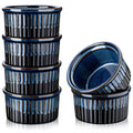 Axyaa Blue Ramekin Soufflé Molds, High-Temperature Resistant Bake Molds, 6/12pcs
