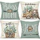 Soft and Comfortable Sweet Home Pattern Design Cushion Cover for Sofa and Chair by Axyaa