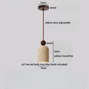 Axyaa Wabi Sabi LED Pendant Light: Bedroom Kitchen Interior Yellow Travertine Wood Fixture