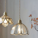 Axyaa Nordic Copper Pendant Light Clear Glass Vintage American Style Lamp