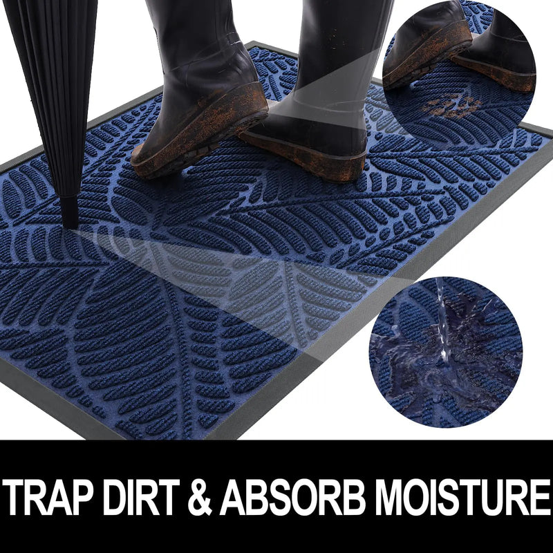 Axyaa Non-Slip Indoor Outdoor Door Mat - Dirt Trapper Washable Entryway Rug