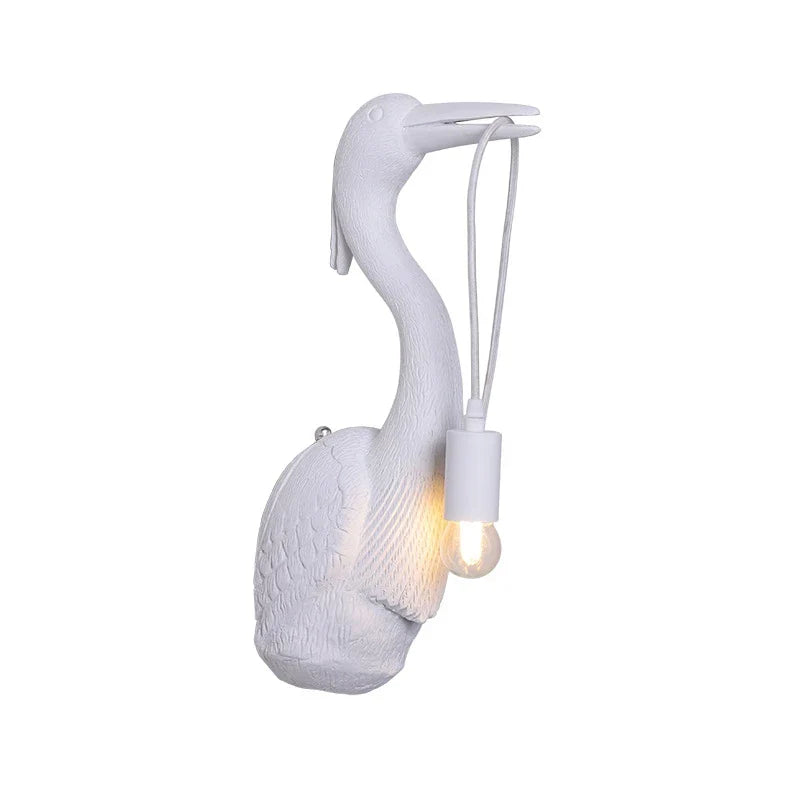 Axyaa Nordic Crane Resin Wall Lamps for Bedroom Living Room Decor