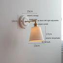 Axyaa Ceramic LED Wall Sconce with Adjustable Copper Arm & Pull Chain Switch