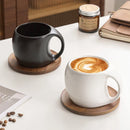 Axyaa 300ML Ceramic Coffee Mug Set with Plate - High-end Breakfast Cup Decoration