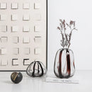 Axyaa Striped Glass Vase for Floral Arrangement and Home Decor