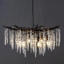 Axyaa Antique Bronze Ice Crystal Chandelier for Kitchen Table Island Bedroom.