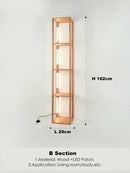 Axyaa Wooden Shelf Floor Lamp for Home Décor & Lighting in Bedroom, Living Room & Study