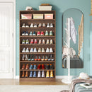 Axyaa 9-Tier Tall Wood Shoe Cabinet, 40-45 Pair Capacity
