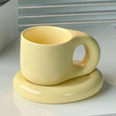 Axyaa Splash Ink Ceramic Mug with Saucer, 400ml