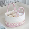 Axyaa Tassel Cotton Rope Diaper Bag Handwoven Multifunctional Storage Basket
