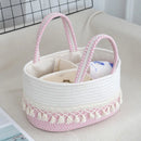 Axyaa Tassel Cotton Rope Diaper Bag Handwoven Multifunctional Storage Basket