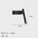 Axyaa Rotatable Copper Wall Light Switch for Bedroom Living Room Reading Lamp