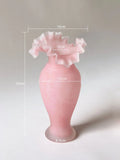 Axyaa Pink Wave Fold Glass Vase Bouquet Flower Terrarium Home Decoration