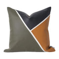 Axyaa Light Luxury Sofa Pillow Set - Orange Green Gray Triangle Splicing