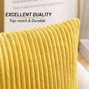 Axyaa Soft Plush Yellow Couch Pillow Covers, Farmhouse Boho Decorative 18x18 Inch