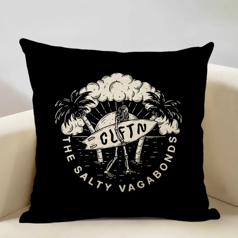 Axyaa Skull Head Pillow Cover Black Cartoon Design 45x45cm