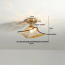 Axyaa Modern Amber Glass LED Ceiling Lights with Copper Socket for Home Decoration