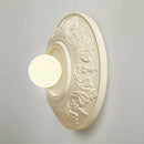 Axyaa High-End Retro Round Bedside Wall Lamp with Milk White Glass Lampshade