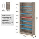 Axyaa 9-Tier Tall Shoe Cabinet, Holds 40-45 Pairs, Heavy Duty Wood Freestanding Storage