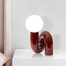 Axyaa Red Resin LED Table Lamp for Modern Nordic Style Decor