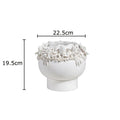 Axyaa Blooming Flower Relief Ceramic Vase Desk Decoration Artificial Floral Arrangement