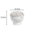 Axyaa Blooming Flower Relief Ceramic Vase Desk Decoration Artificial Floral Arrangement