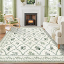 Axyaa Retro Pastoral Style Living Room Carpet Cream Animal Print Rug