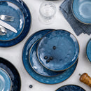 Axya Starry Blue Stoneware Dinner Set - 12/24/36-Piece Vintage Look Tableware
