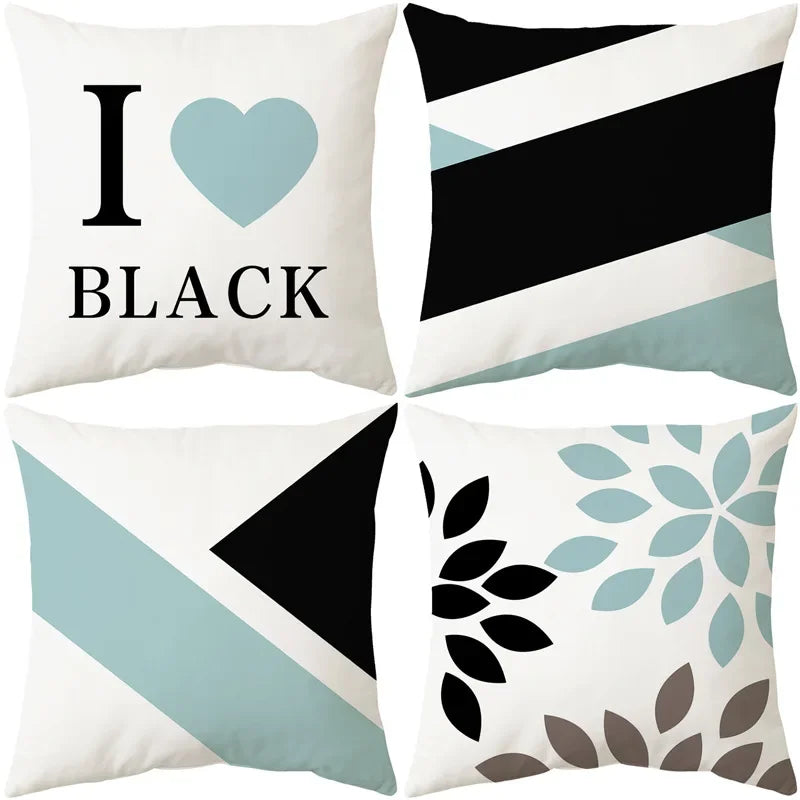 Axyaa Blue Geometric Pillowcase 45x45CM - Simple & Stylish Home Decor Fabrics