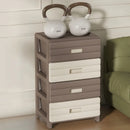 Axyaa 6 Tier Drawer Storage Cart, Gray/Brown, Mobile Organizer with Wheels.