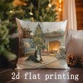 Axyaa Christmas Scenes Printed Pillow Covers for Cozy Home Decor
