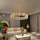 Axyaa Luxury Glass Chandelier: Modern Design for Living Room, Bedroom, Hotel, Bar Counter