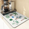 Axyaa Silicone Dish Mat, Flowers Pattern Absorbent Drying Mat for Kitchen Essentials
