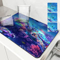 Axyaa Sea Fish Colorful Absorbent Kitchen Draining Mat